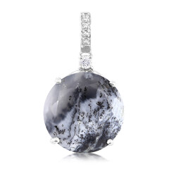 Dendritic Agate Silver Pendant