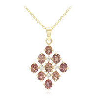 10K Unheated Padparadscha Sapphire Gold Necklace