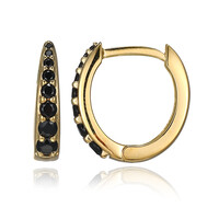 Black Spinel Silver Earrings