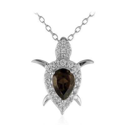 Smoky Quartz Silver Necklace