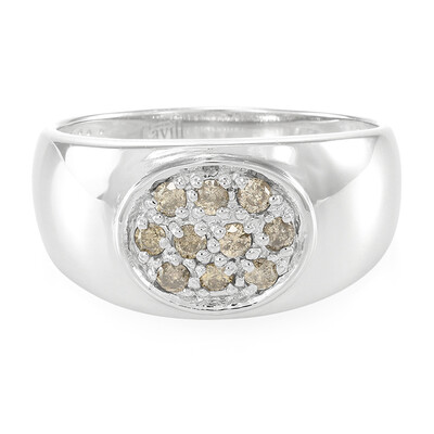 Chocolate Diamond Silver Ring