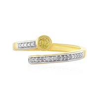 I4 Yellow Diamond Silver Ring