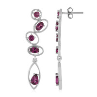 Rhodolite Silver Earrings