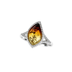 Baltic Amber Silver Ring