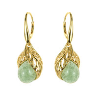 Green Quartz Silver Earrings