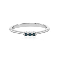 I3 Blue Diamond Silver Ring