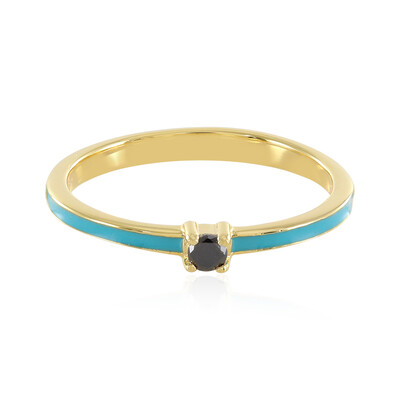 Black Diamond Silver Ring