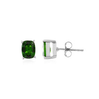 Russian Diopside Silver Earrings
