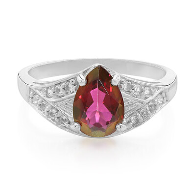 Cherry Topaz Silver Ring