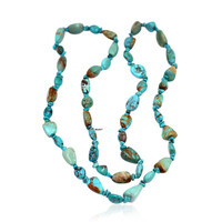 Kingman Turquoise Silver Necklace (Anne Bever)