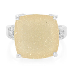 Glitter Agate Silver Ring
