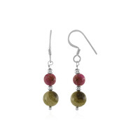 Green Tourmaline Silver Earrings
