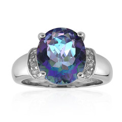 Mystic Blue Quartz Silver Ring