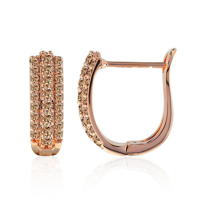 14K SI1 Argyle Rose De France Diamond Gold Earrings (Annette)