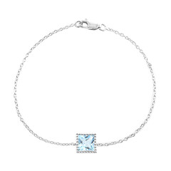 Sky Blue Topaz Silver Bracelet