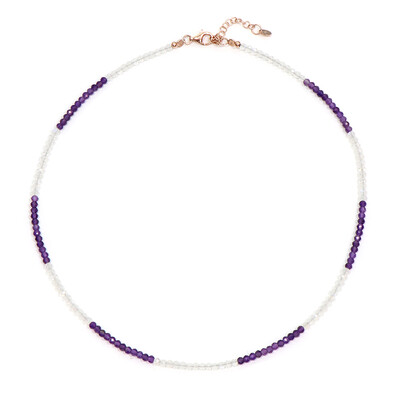Rainbow Moonstone Silver Necklace