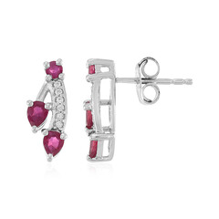 Madagascar Ruby Silver Earrings