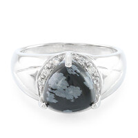 Snowflake Obsidian Silver Ring