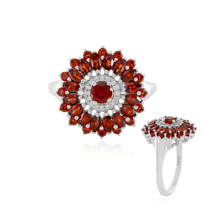 Hessonite Garnet Silver Ring