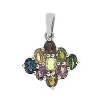 Fancy Tourmaline Silver Pendant
