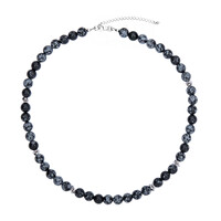 Snowflake Obsidian Silver Necklace