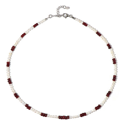 Ruby Silver Necklace (Riya)