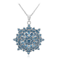 Swiss Blue Topaz Silver Necklace