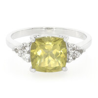 Olive Quartz Silver Ring