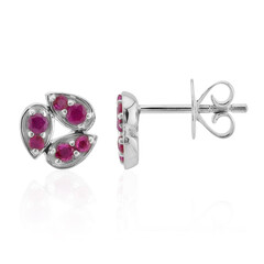 Burmese Ruby Silver Earrings (Pallanova)