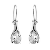 White Quartz Silver Earrings