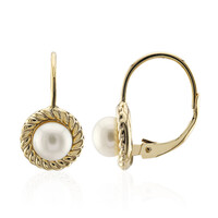 White Freshwater Pearl Silver Earrings