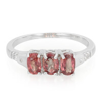 Sunset Ruby Silver Ring