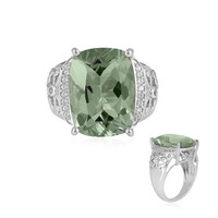 Green Amethyst Silver Ring