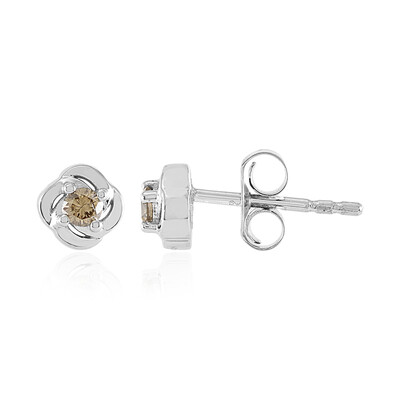 I3 Champagne Diamond Silver Earrings