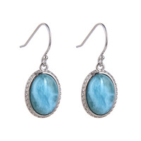 Larimar Silver Earrings