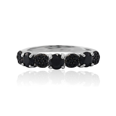 Black Spinel Silver Ring