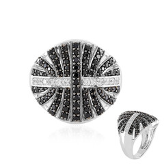 Black Spinel Silver Ring