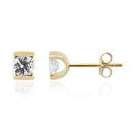9K White Sapphire Gold Earrings
