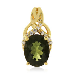 Moldavite Silver Pendant