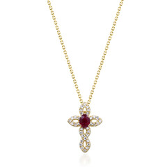 14K AAA Mozambique Ruby Gold Necklace (CIRARI)
