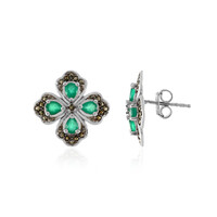 Green Onyx Silver Earrings