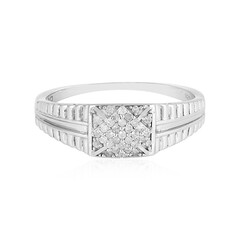 I2 (I) Diamond Silver Ring