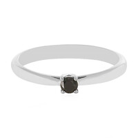 Black Diamond Silver Ring