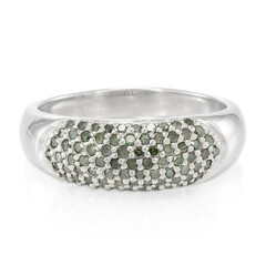 Fancy Diamond Silver Ring
