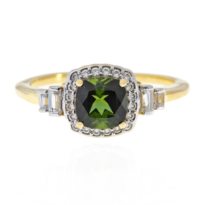9K Green Tourmaline Gold Ring (Adela Gold)