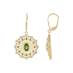 Russian Diopside Silver Earrings