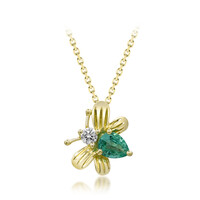14K AAA Zambian Emerald Gold Necklace (CIRARI)