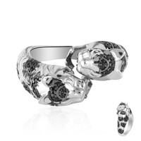 Black Spinel Silver Ring