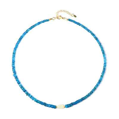 Neon Blue Apatite Silver Necklace
