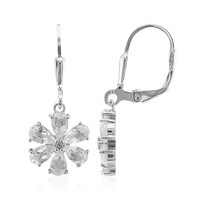 White Topaz Silver Earrings